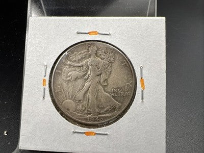 1943 P Walking Liberty Half Dollar Coin Missing Initials Variety CH VF Very Fine