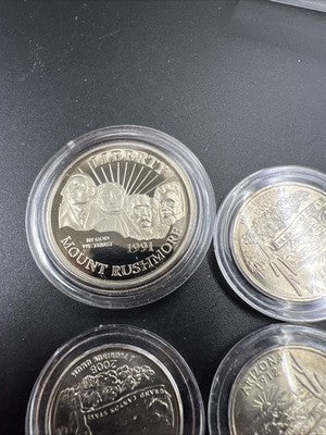 Lot of 6 US Coins 1x 1991 MT Rushmore Proof 50c 5x 2008 Arizona 25x BU