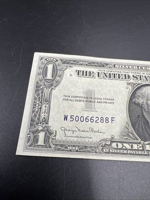 1935 D $1 Narrow Margin One Dollar Silver Certificate CH XF / AU #288