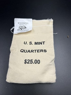 U.S. Mint Bag of 100 2007 P 25c Wyoming State Statehood Quarter Coins BU UNC