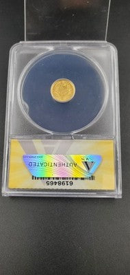 1851 G$1 Liberty Head Gold Dollar Coin ANACS AU Details Damaged Bent Cleaned