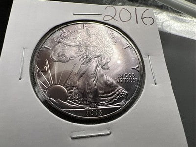 2016 1 Oz ASE American Silver Eagle Coin Gem BU UNC Neat Toning Toner
