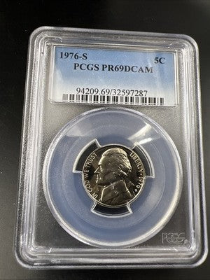 1976 S 5c Jefferson Proof Nickel Coin PR69 DCAM PCGS #287