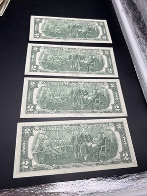 4 Consecutive 1976 $2 Two Dollar FRN Federal Reserve Notes CH UNC #25