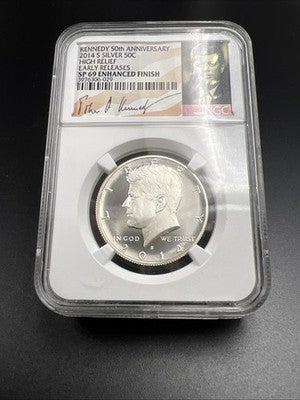 2014 S 50c Kennedy Silver Half Dollar Coin High Relief SP69 NGC Certified #29