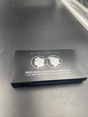 2023 Reverse Silver Proof Morgan & Peace Dollar Set OGP Box COA