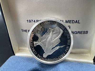 1974 US 1776-1976 Bicentennial John Adams Sterling Silver Medal w/ Box COA