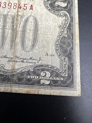 1928 D Mule $2 Two Dollar Bill USN United States Note VG Circ #845