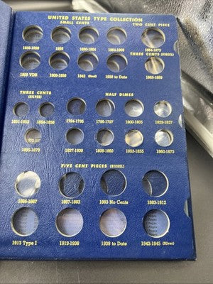 Empty United States Type Set Small Coins Whitman Album Used No Coins Empty