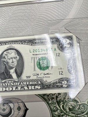 Matching Serial #2 2003 A 2009 $2 FRN Federal Reserve Note 2013 Double deuce set