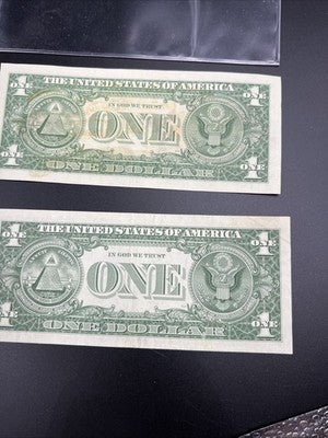 2 Note Dollar Collector Lot VF Detail 1963 A $1 Signed FRN & 1957 $1 Silver Cert