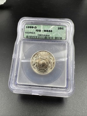 1999 D Georgia State Statehood Quarter Coin MS66 ICG #18