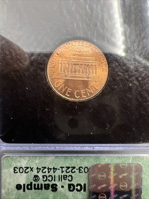 ICG Intercept Shield Sample Slab 2000 D 1c Lincoln Cent Toned in Holder