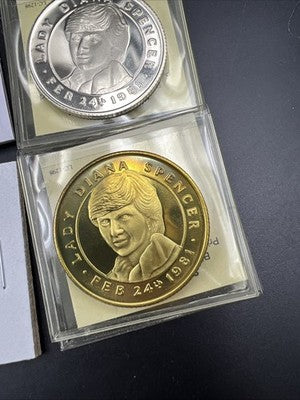 Princess Diana Collector's Set Colorized Coins Medals and CU-NI Liberia $5