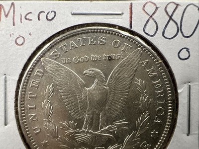 1880 O Micro o $1 Morgan Silver Dollar Coin AU About UNC #a