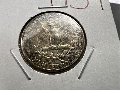 1959 25c Washington 90% Silver Coin Neat Toning Reverse BU UNC