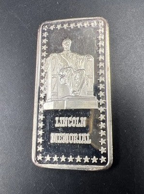 Lincoln Memorial Wonders Of America 1 Oz Silver Bar UNC