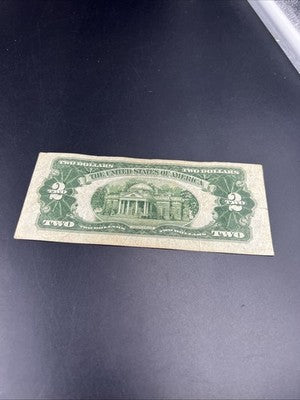 1928 G $2 Two Dollar Legal Tender United States Red Seal Note VG Circ #6222