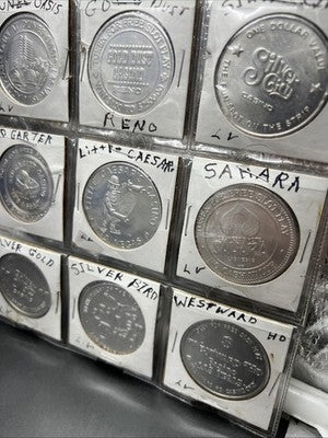 Lot of 20 $1 Aluminum Souvenir Casino Gaming Tokens AU / UNC