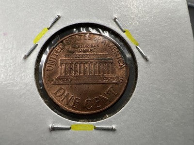 Lincoln Memorial Cent Penny Major Struck Through Obverse Error BU UNC RB #a