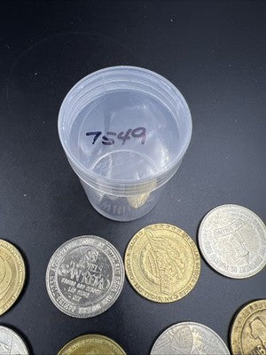 Lot of 20 $1 Casino Dollar Gaming Tokens Metal Circulated Conditions SKU#7549