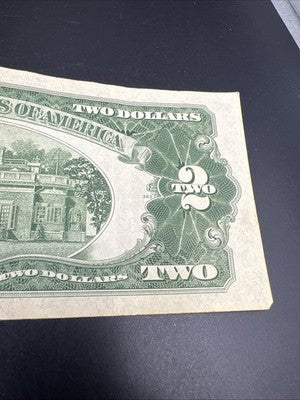 1928 G $2 Two Dollar Legal Tender US Red Seal Note VF Repeat Serial # 18322366