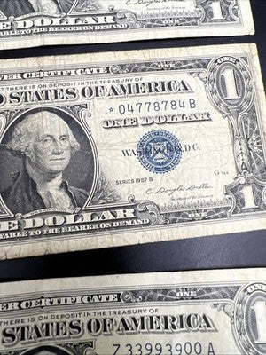 Lot of 4 1957 $1 One Dollar US Silver Certificates Neat Serial Numbers #3399