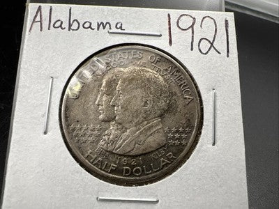 1921 50c Alabama Classic Commemorative Silver Half Dollar Coin XF EF Extra Fine