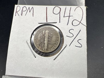 1942 S S/S 10c RPM Mercury Dime RPM West Variety Very Fine Circ Nice toning