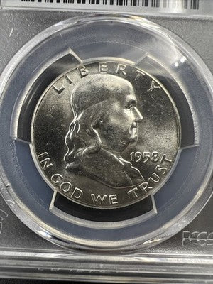 1958 P 50c Franklin Silver Half Dollar Coin PCGS MS64 CH BU Certified #89