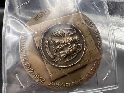 1962 50th Anniversary of New Mexico Large Bronze Medal Medallic Art Co