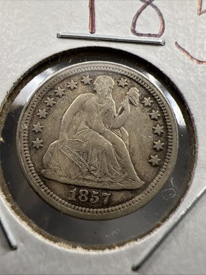 1857 10c Seated Liberty Dime Coin EF XF Extra Fine Circ