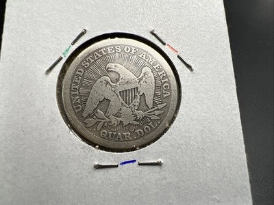 1853 Seated Liberty Silver Quarter Coin with Arrows Rays Variety CH Good Circ