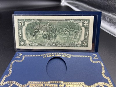 2003 $2 FRN Two Dollar Bill Federal Reserve Note Enhanced Golden CH UNC #028