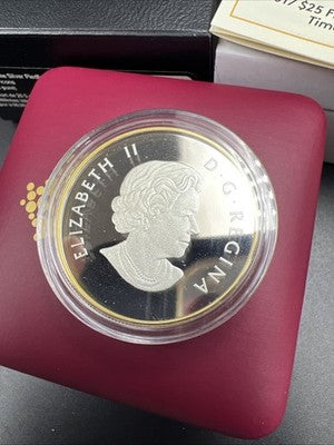 2017 $25 Piedfort Timeless Icons Beaver & Maple Leaf 1 Oz Silver Coin w/ Box COA