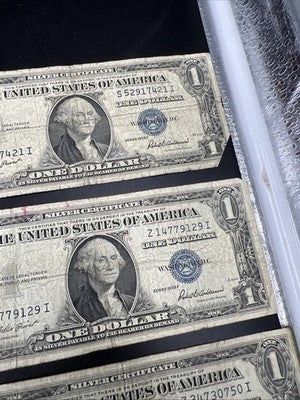 Lot of 10 1935 $1 One Dollar Blue Seal Silver Certificates Cull Very Circ #23