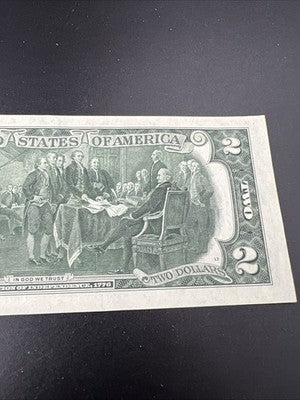 1976 $2 Two Dollar Bicentennial Bill Brookyln NY Postmarked (no Stamp) UNC #223