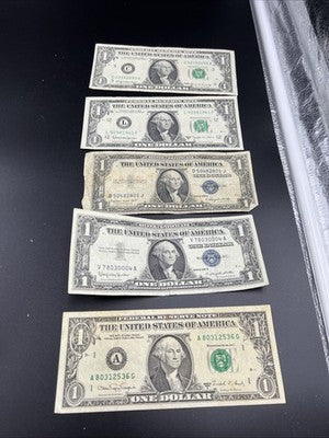$1 One Dollar Bill Collectors Lot 1935 1957 1963 1969 1988 Circulated Conditions