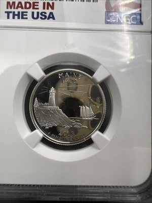 2003 S Maine State Statehood Silver Quarter Coin NGC PF69 UCAM #235