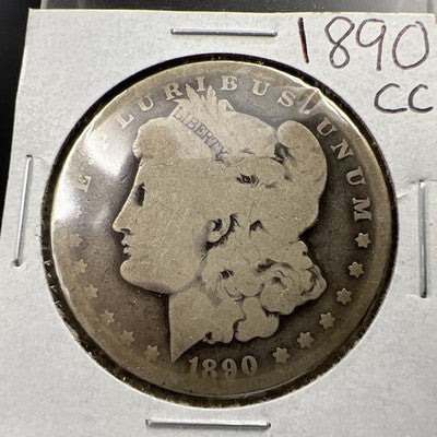 1890 CC Morgan Silver Dollar Coin AG About Good Circulated