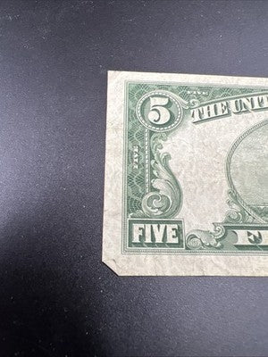 1953 A $5 USN United States Note Red Seal Bill Neat Serial # VG Circ #996