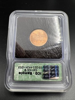 ICG Intercept Shield Sample Slab 2000 D 1c Lincoln Cent Toned in Holder