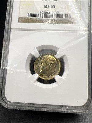1979 P 10c Roosevelt Copper Nickel Dime Coin NGC MS65 Gem BU Certified