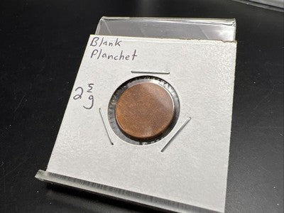 2.5 Gram Copper Plated Zinc US Lincoln Small Cent Blank Planchet Error UNC #B2