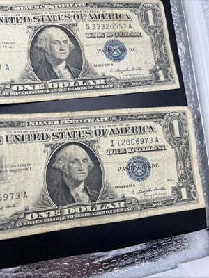 Lot of 10 1957 $1 One Dollar Silver Certificate Blue Seal Notes G / VG #147