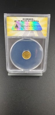 1851 G$1 Liberty Head Gold Dollar Coin ANACS AU Details Damaged Bent Cleaned