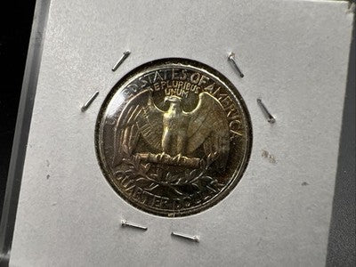 1962 25c Washington 90% Silver Choice Proof Quarter Coin Neat Toning Toner