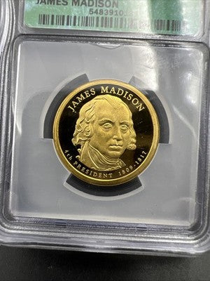 2007 S $1 James Madison Proof Presidential Dollar Coin ICG PR70 DCAM #131