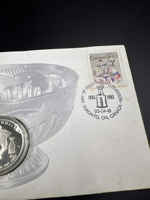 1993 Stanley Cup NHL Hockey Canada Commemorative Proof Silver Dollar in Envelope