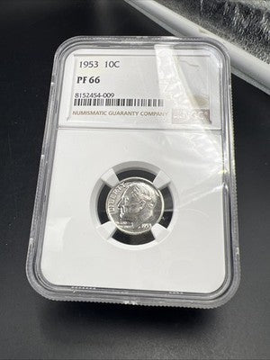 1953 P 10c Roosevelt Silver Dime Coin Proof NGC PF66 #009